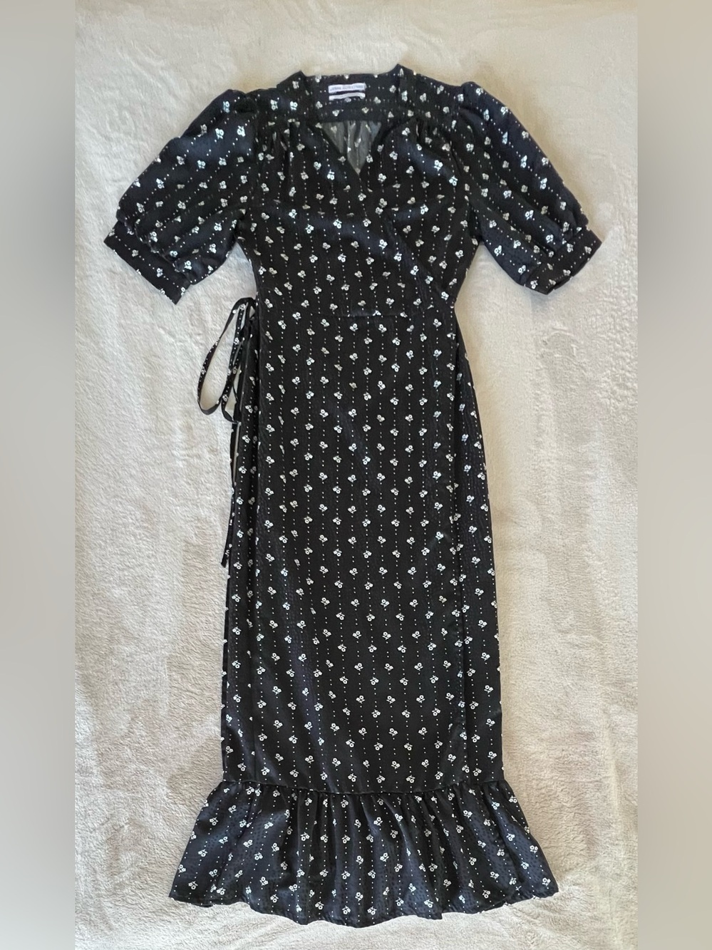 Urban Outfitters Black Floral Wrap Maxi Dress